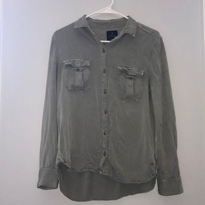 Green AEO button up